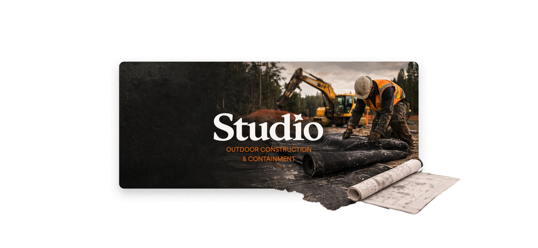 Studio outdoor construction and containment brand presentation